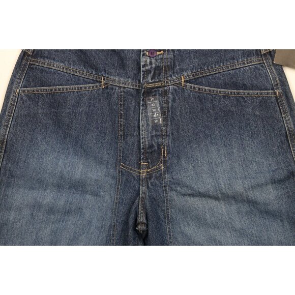 NOS Vintage 90s Marithe Francois Girbaud Mens 32 Baggy Denim Jean Shorts Indigo - Picture 3 of 10